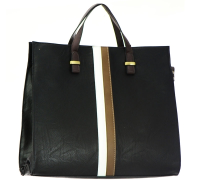 Faux Leather Tote Bag UN0052 37716 Black